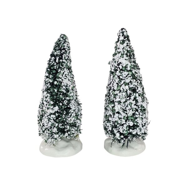 Lemax Snowy Miniature Christmas Trees Set of 2 - Picture 1 of 8